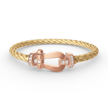 [vivabelle]FORCE LARGE HORSESHOE HALF DIAMOND BRACELET ROSE GOLD