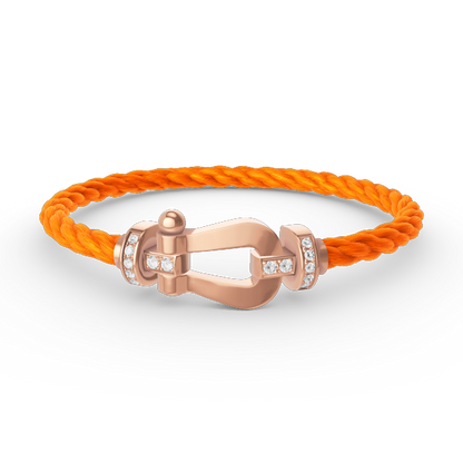 [vivabelle]FORCE LARGE HORSESHOE HALF DIAMOND BRACELET ROSE GOLD