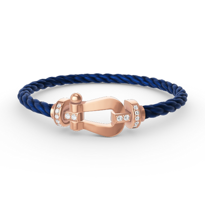 [vivabelle]FORCE LARGE HORSESHOE HALF DIAMOND BRACELET ROSE GOLD