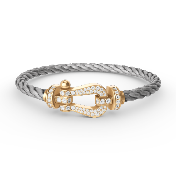 [vivabelle]FORCE LARGE HORSESHOE FULL DIAMOND BRACELET GOLD