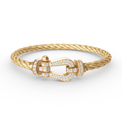 [vivabelle]FORCE LARGE HORSESHOE FULL DIAMOND BRACELET GOLD
