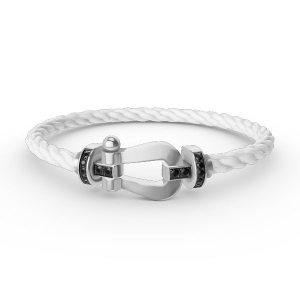 [vivabelle]FORCE LARGE HORSESHOE BLACK DIAMOND BRACELET SILVER
