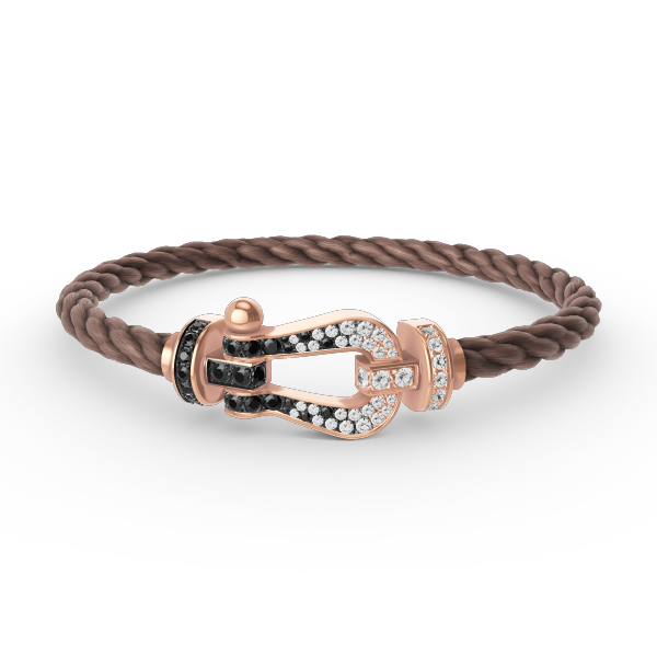 [vivabelle]FORCE LARGE HORSESHOE BLACK WHITE DIAMOND BRACELET ROSE GOLD