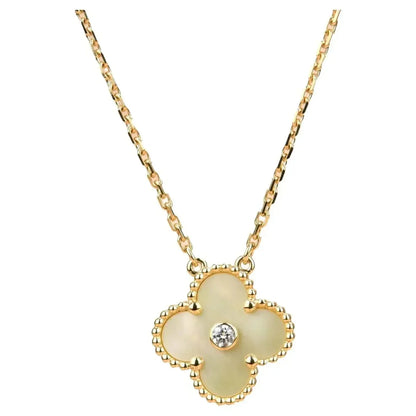 [vivabelle]CLOVER 15MM DIAMOND GOLD MOTHER OF PEARL NECKLACE