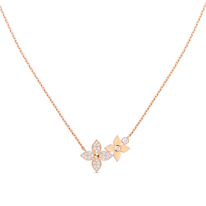 [vivabelle]STAR BLOSSOM NECKLACE PINK GOLD DIAMONDS