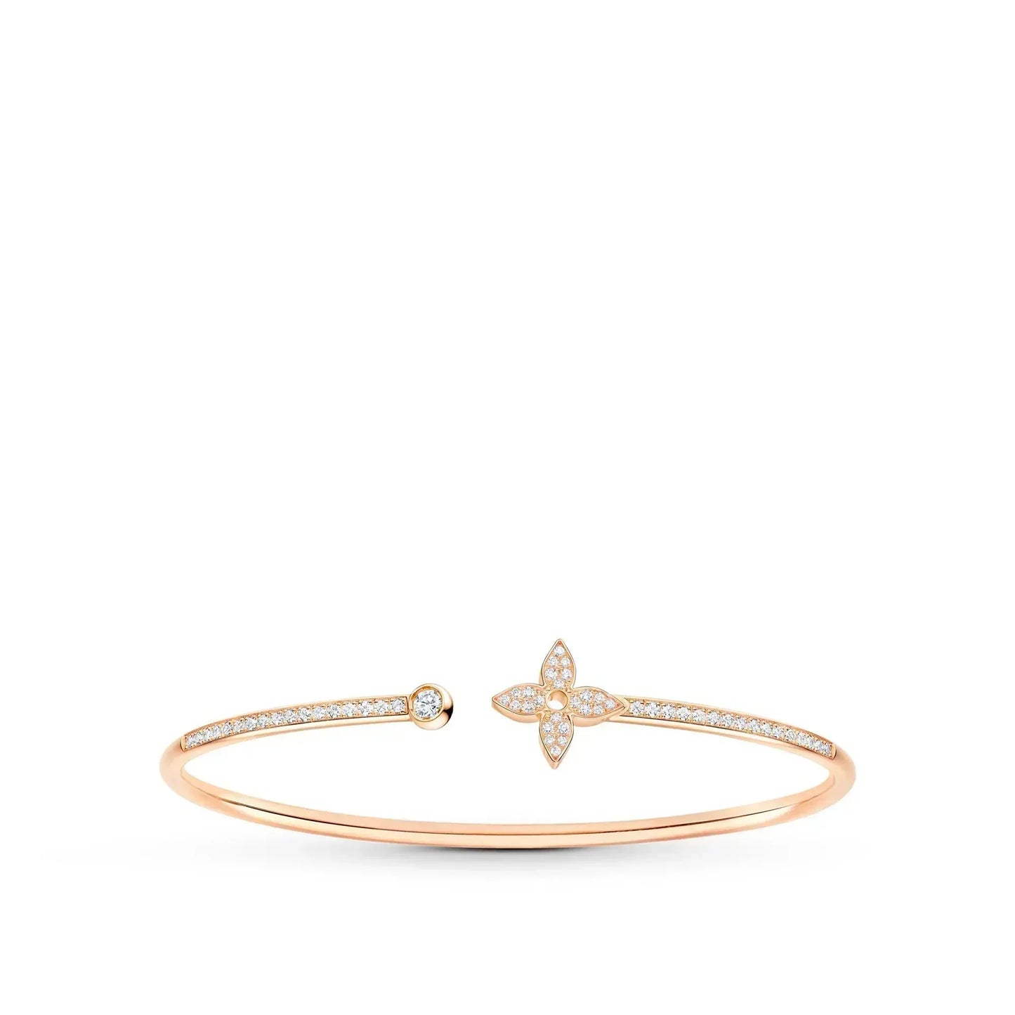 [vivabelle]IDYLLE PINK GOLD OPEN BRACELET DIAMOND PAVED