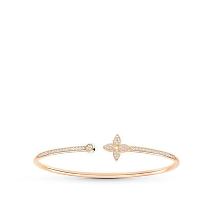 [vivabelle]IDYLLE PINK GOLD OPEN BRACELET DIAMOND PAVED