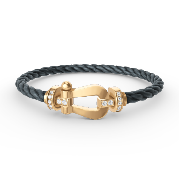 [vivabelle]FORCE LARGE HORSESHOE HALF DIAMOND BRACELET GOLD