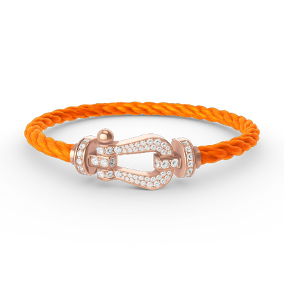 [vivabelle]FORCE LARGE HORSESHOE FULL DIAMOND BRACELET ROSE GOLD