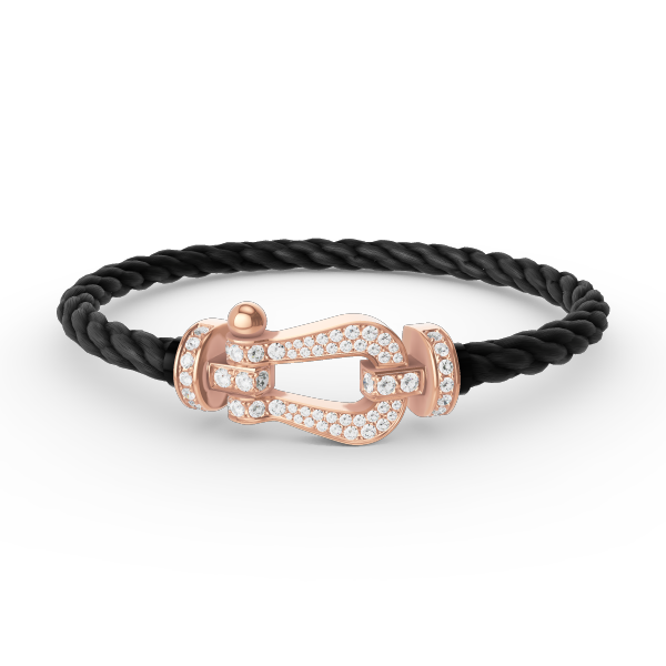 [vivabelle]FORCE LARGE HORSESHOE FULL DIAMOND BRACELET ROSE GOLD
