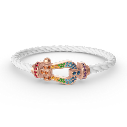 [vivabelle]FORCE LARGE HORSESHOE  COLORED DIAMOND BRACELET ROSE GOLD
