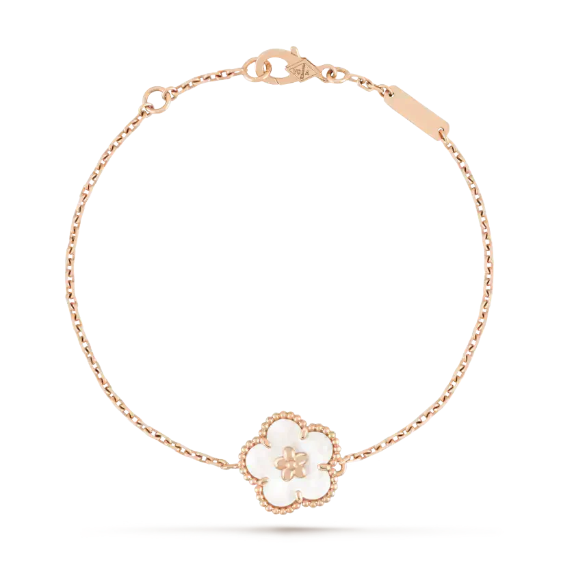 [vivabelle]LUCKY WHITE MOP PLUM BLOSSOM  BRACELET