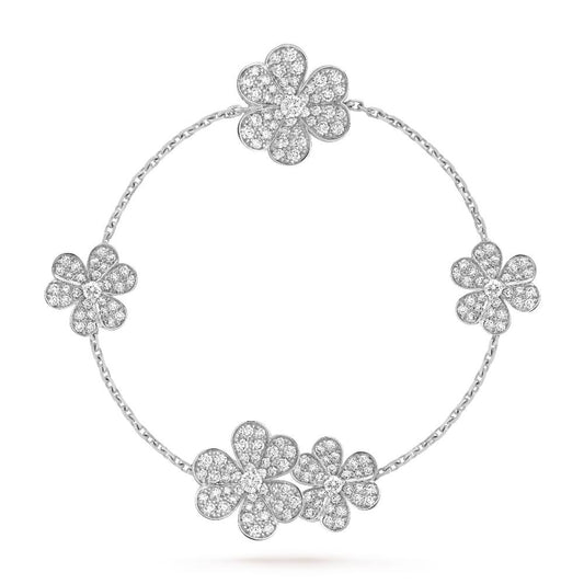 [vivabelle]FRIVOLE SILVER 5 FLOWERS BRACELET