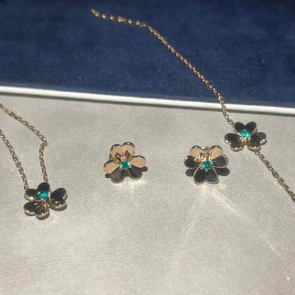 [vivabelle]FRIVOLE  FLOWER MALACHITE EARRINGS