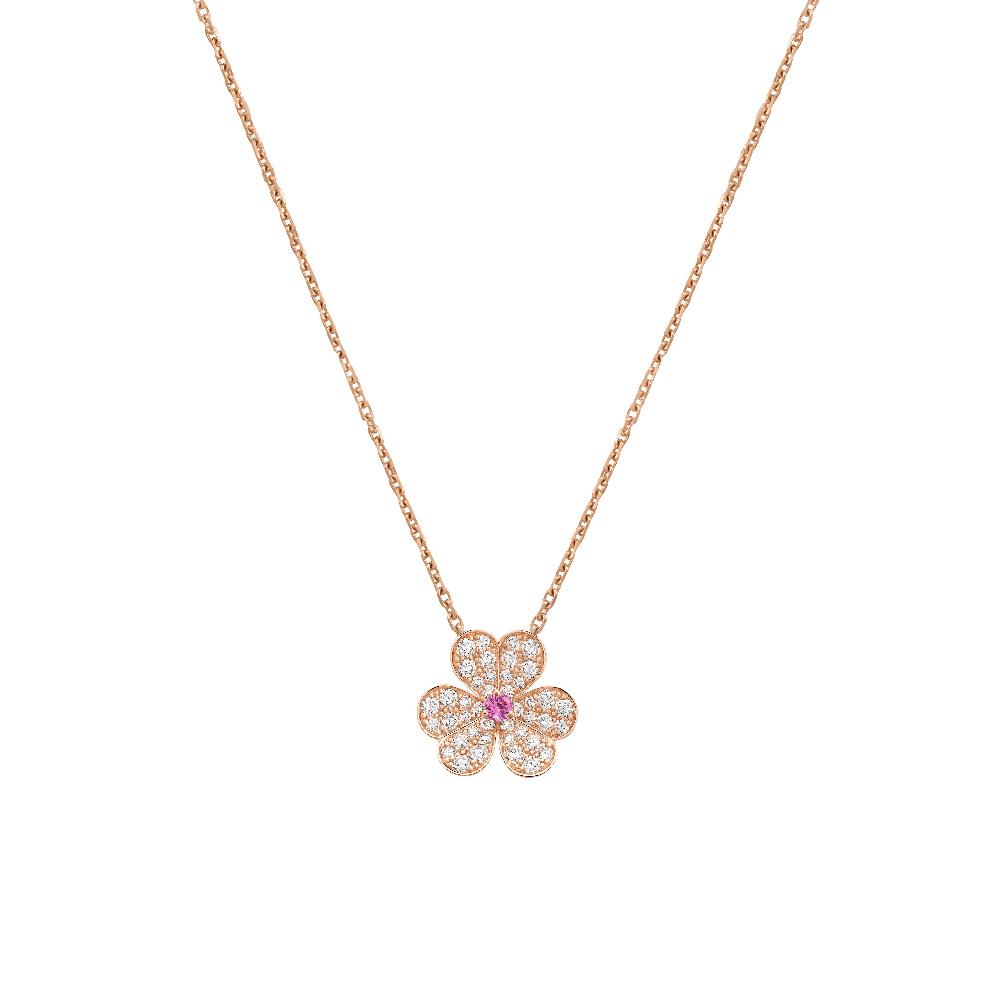 [vivabelle]FRIVOLE ROSE GOLD FLOWER DIAMOND NECKLACE