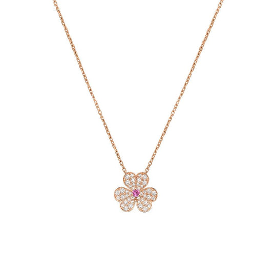 [vivabelle]FRIVOLE ROSE GOLD FLOWER DIAMOND NECKLACE