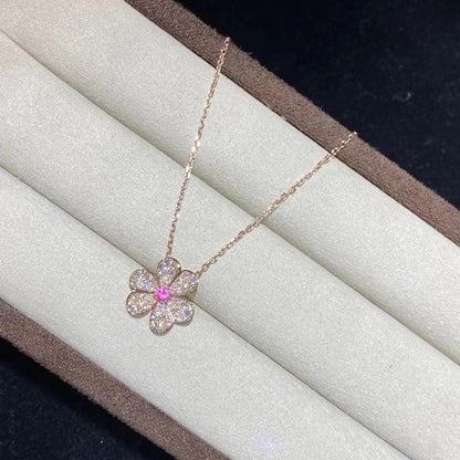 [vivabelle]FRIVOLE ROSE GOLD FLOWER DIAMOND NECKLACE