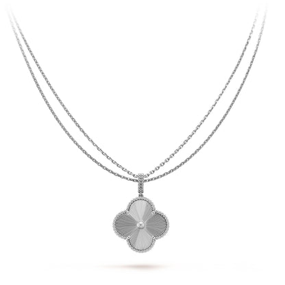 [vivabelle]CLOVER 25MM SILVER BIG CLOVER NECKLACE