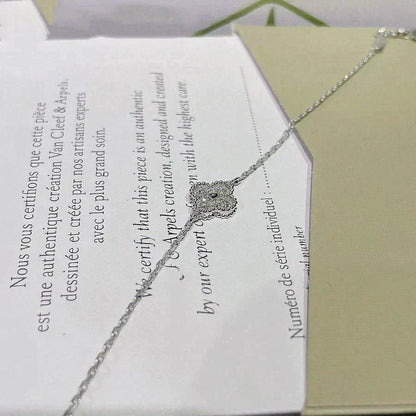 [vivabelle]CLOVER  SINGLE FLOWER BRACELET SILVER