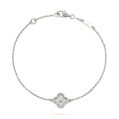 [vivabelle]CLOVER  SINGLE FLOWER BRACELET SILVER