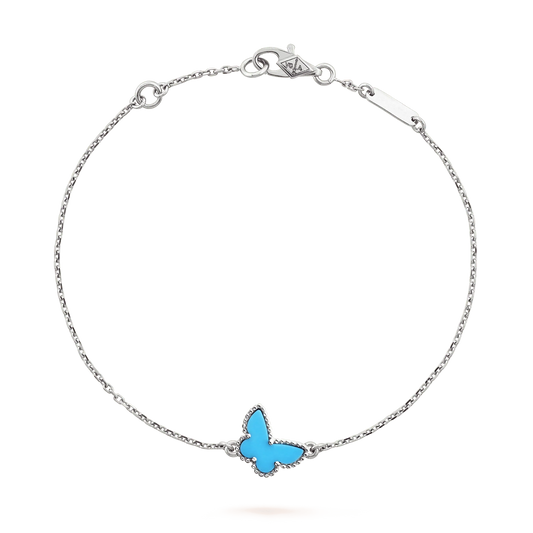 [vivabelle]BUTTERFLY TURQUOISE BUTTERFLY BRACELET SILVER