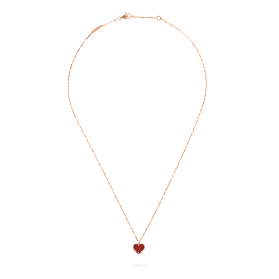 [vivabelle]SWEET CLOVER CARNELIAN HEART NECKLACE