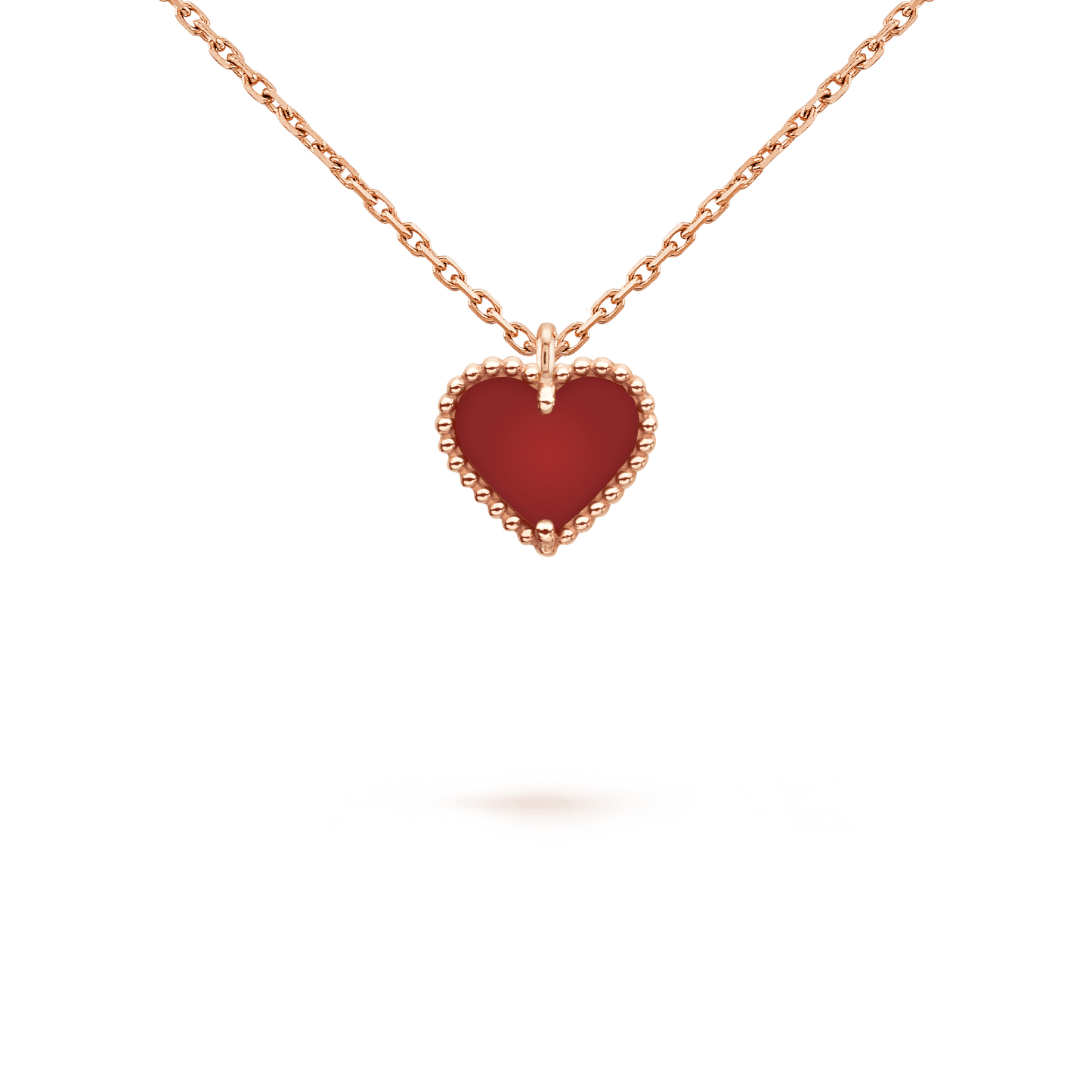 [vivabelle]SWEET CLOVER CARNELIAN HEART NECKLACE