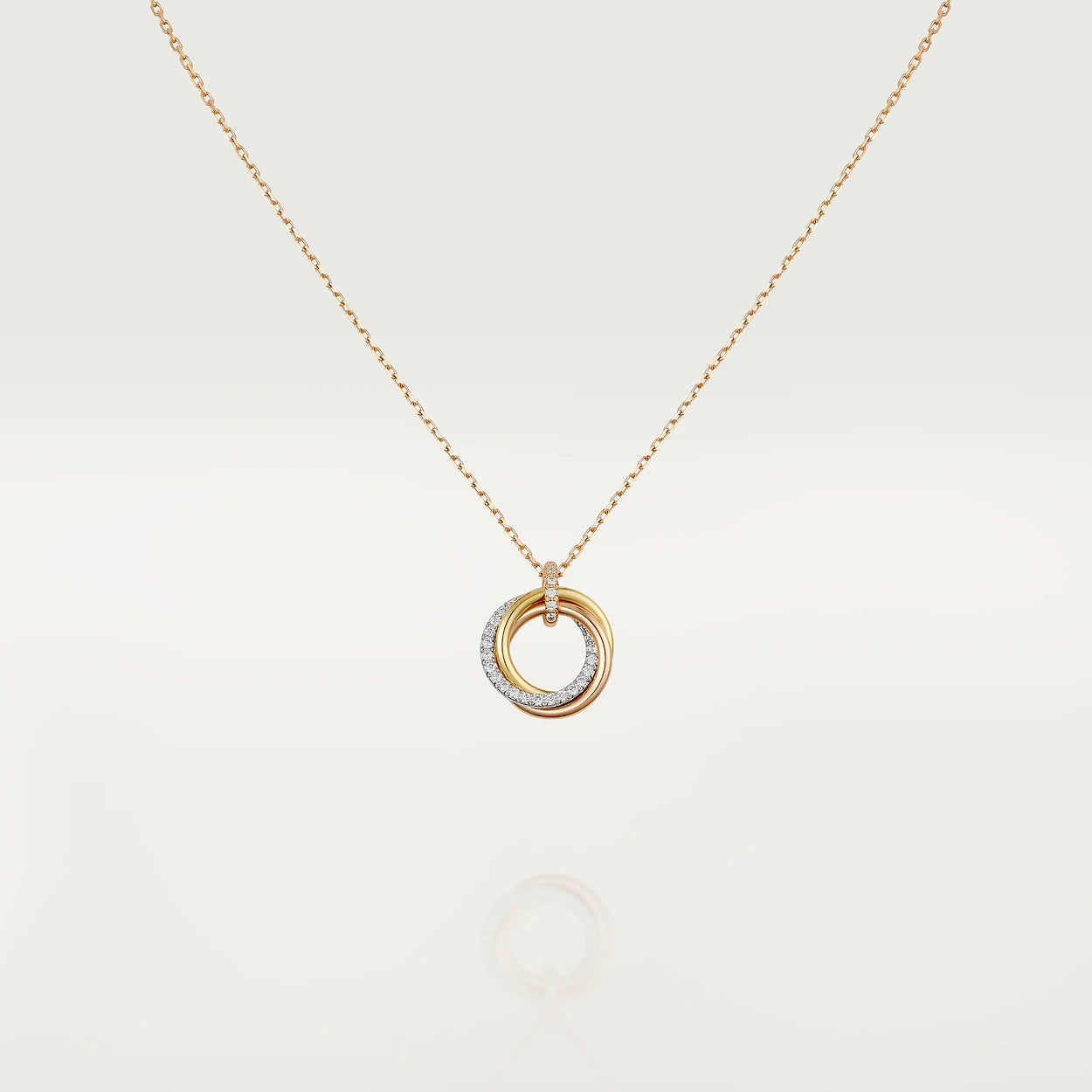 [vivabelle]TRINITY NECKLACE SILVER GOLD PINK GOLD DIAMONDS