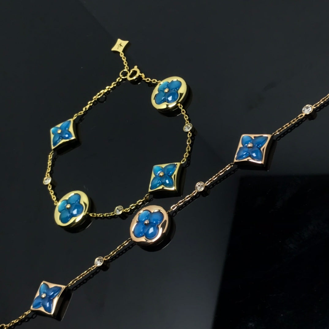 [vivabelle]STAR AND SUN 4 MOTIF BLUE BRACELET