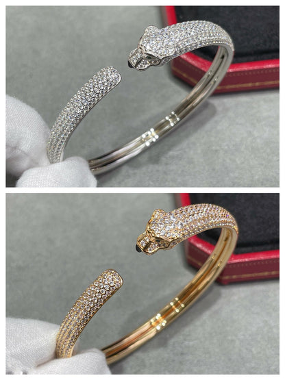 [vivabelle]PANTHERE FULL DIAMOND OPEN BRACELET