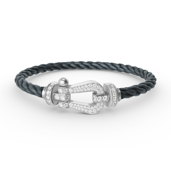 [vivabelle]FORCE LARGE HORSESHOE FULL DIAMOND BRACELET SILVER
