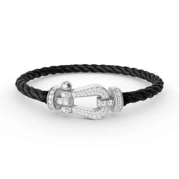 [vivabelle]FORCE LARGE HORSESHOE FULL DIAMOND BRACELET SILVER
